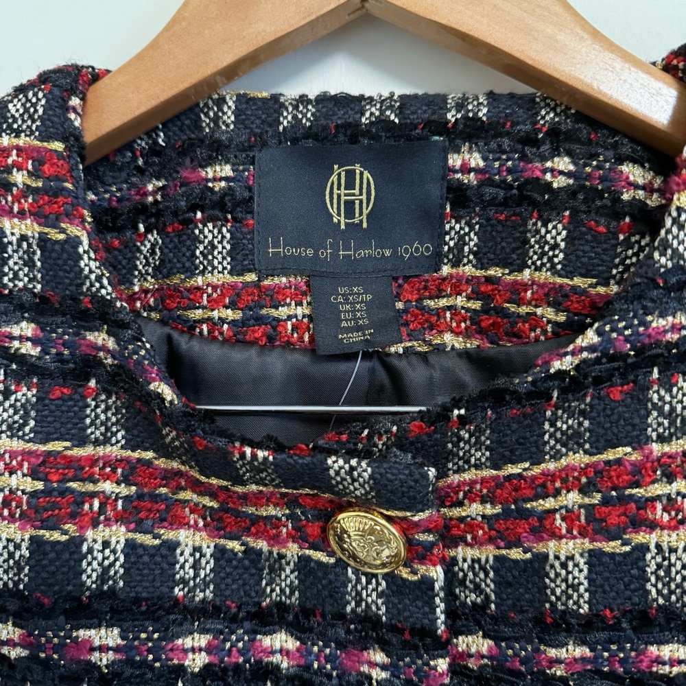 HOUSE OF HARLOW 1960 CROPPED TWEED JACKET - Picture 4 of 7